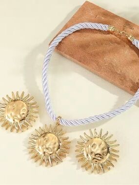 Oversized Gold Sunburst Earrings – Statement Solar Studs